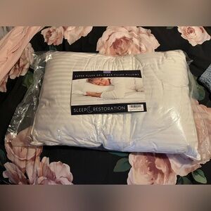 Sleep Restoration~Cotton Shell & Gel-Fiber Filled ~Queen Pillow~NWT